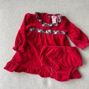 Baby Girl Christmas Dress Red and Plaid 6m